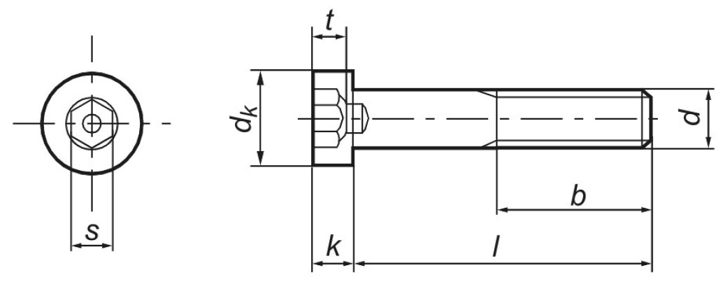 DIN 6912  M  4 x   6  08.8